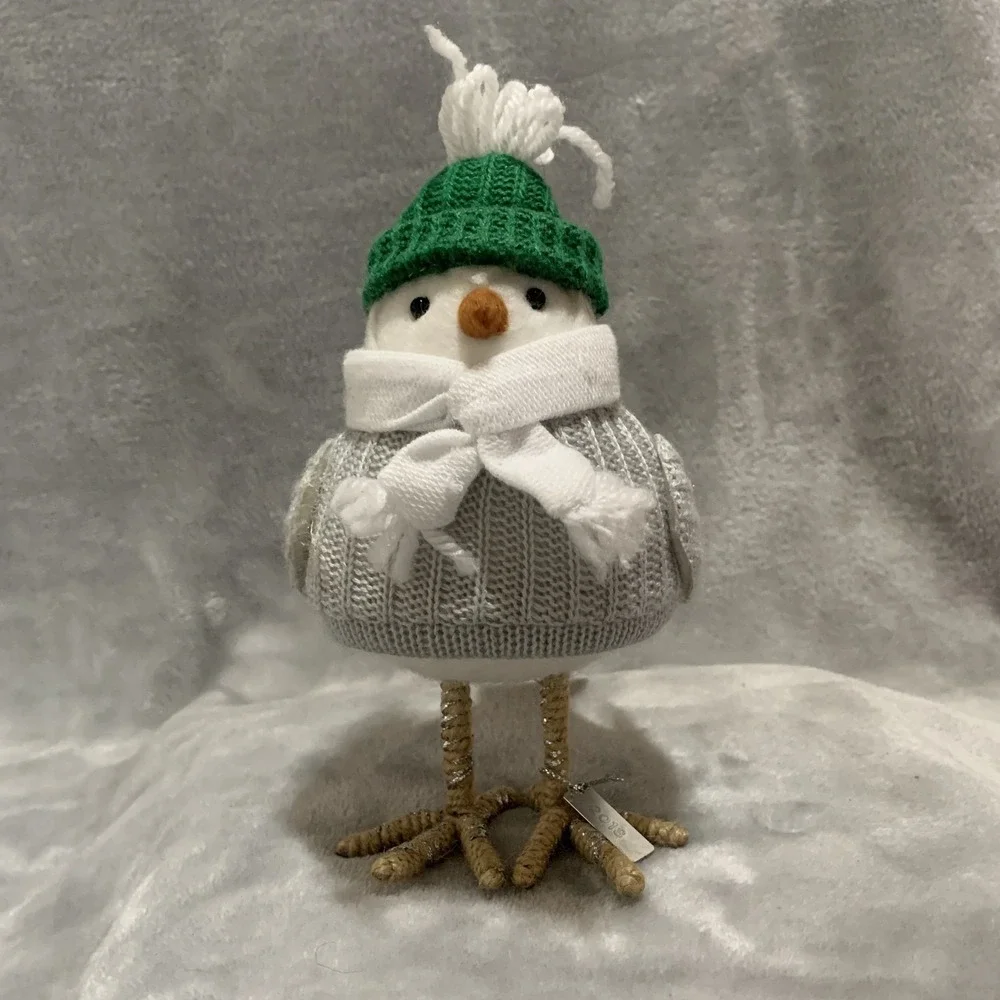 Target Wondershop Juniper Bird Figurine 2018 Grey Sweater Green Hat White